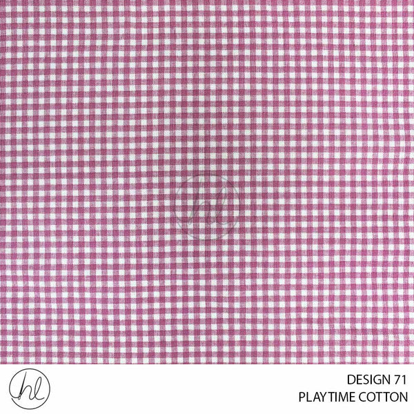 PLAYTIME COTTON SMALL CHECK (DESIGN 71) (150CM) (PER M) PINK