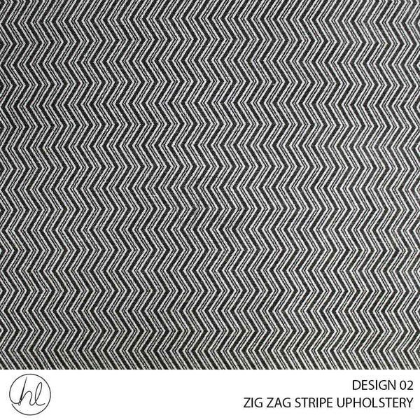 ZIG ZAG STRIPE UPHOLSTERY (DESIGN 02) (140CM) (PER M) GREY/OLIVE