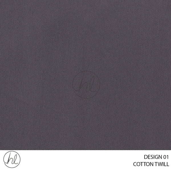 100% COTTON TWILL 193 (DESIGN 01) (GREY) (150CM WIDE) (BUY 20M OR MORE AT R49,99 PER M)