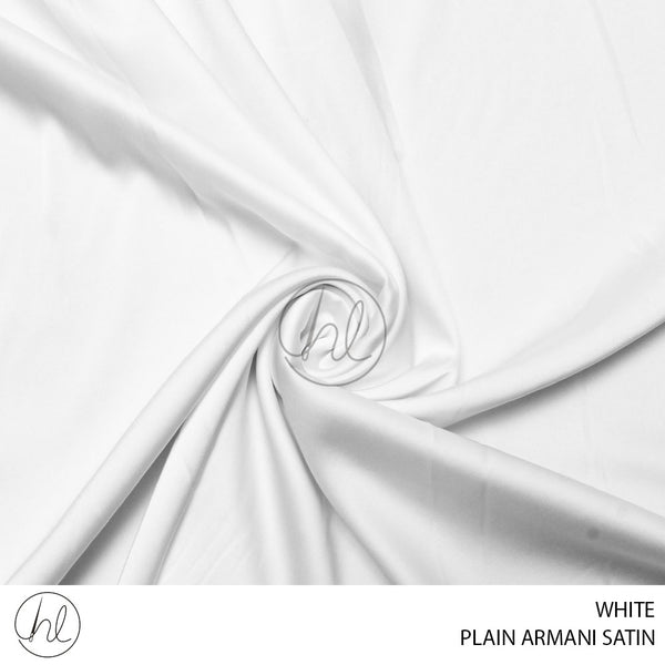 PLAIN ARMANI SATIN (51) (PER M) (WHITE) (150CM WIDE)