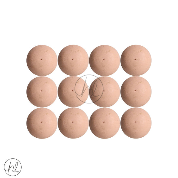 EARING ACCESSORIES (12 P/PACK)(ROUND SMALL)(13MM)(PEACH)