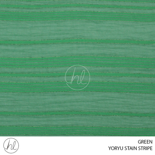 YORYU STAIN STRIPE (PER M) (51)(GREEN) (150CM WIDE)