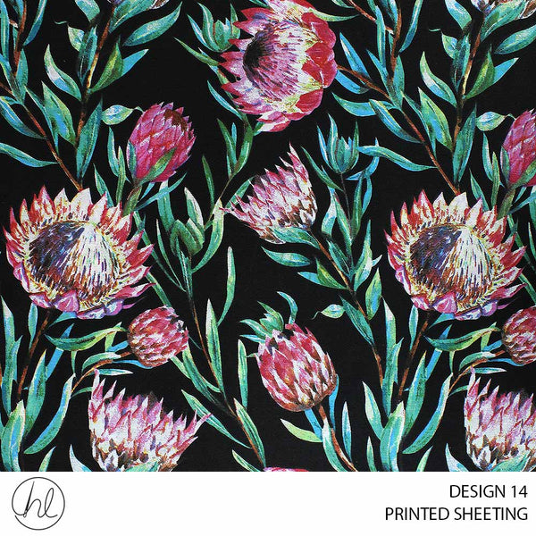 PRINTED SHEETING (DESIGN 14) (235CM) (PER M) (PROTEA)