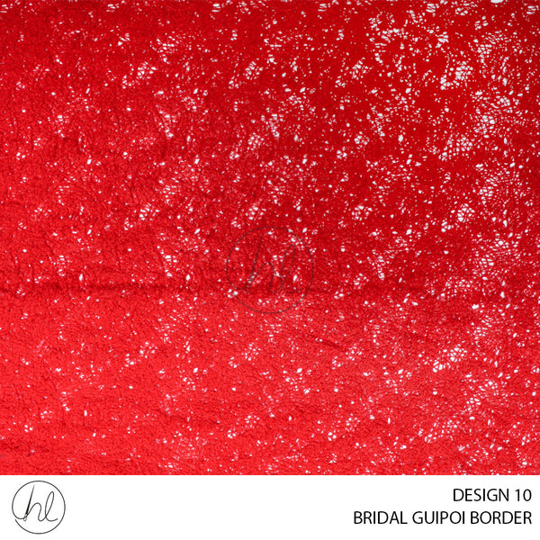 BRIDAL GUIPOI BORDER (PER M) (DESIGN 10) (RED) (COLLECTION 03)