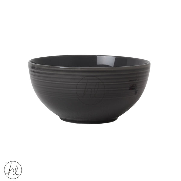 JENNA CLIFFORD CEREAL BOWL EMBOSSED LINES (DARK GREY) JC-7068