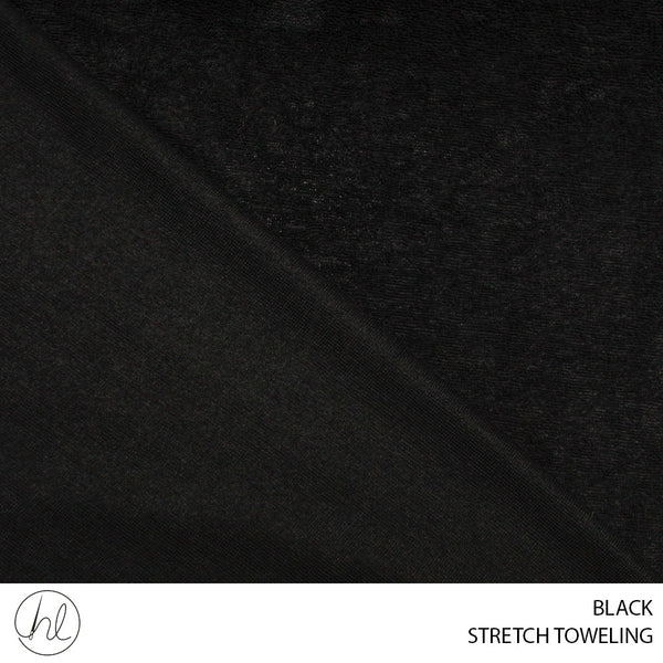 STRETCH TOWELING (139) (PER M) (BLACK) (150CM WIDE)