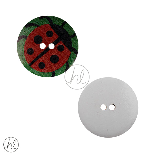 FANCY WOODEN BUTTON LADY BUG