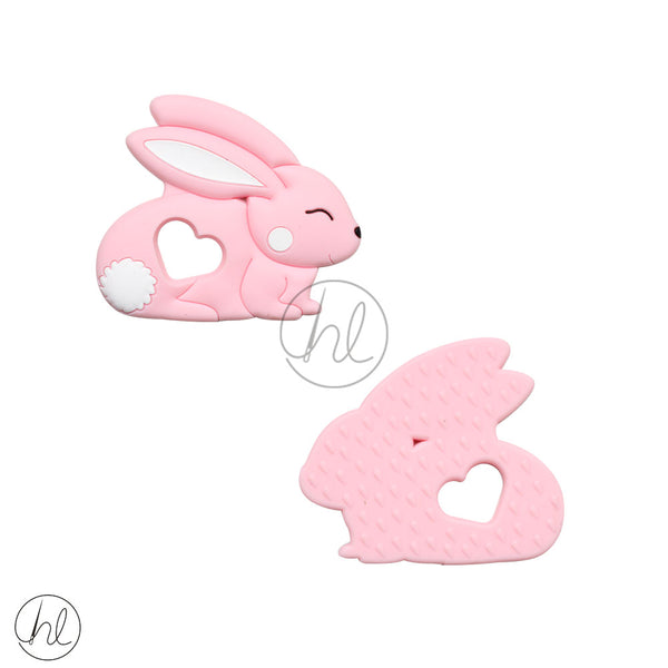 SILICONE BEAD BUNNY (PINK)