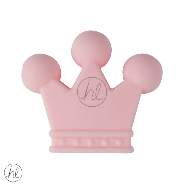 SILICONE BEAD CROWN PINK
