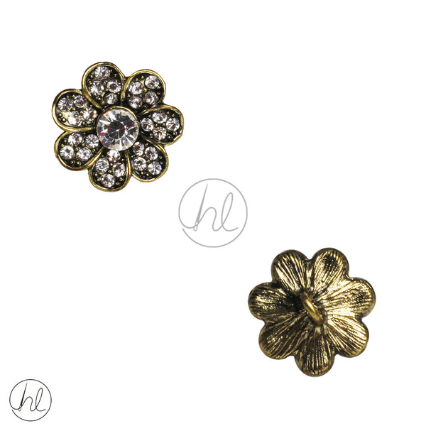 BUTTONS DIAMANTE (GOLD) (AS854) (17MM)