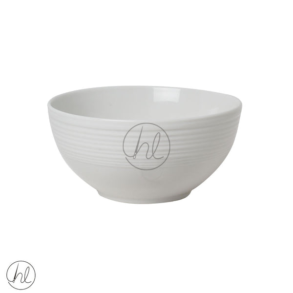 JENNA CLIFFORD CEREAL BOWL EMBOSSED LINES (WHITE/CREAM) JC-7080