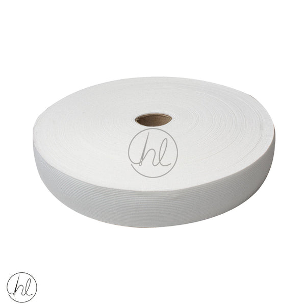 KNITTED ELASTIC P/ROLL WHITE (38MM)