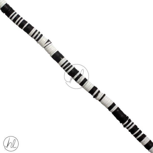 BEADS STRING PLASTIC SML (BLACK AND WHITE)