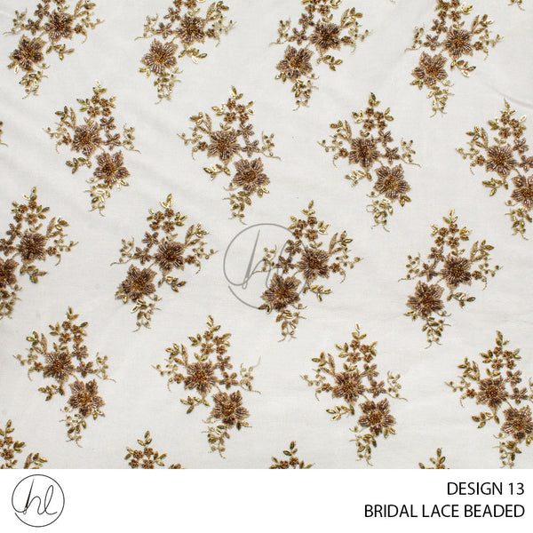 BRIDAL LACE BEADED (51) (PER M) (DESIGN 13) (GOLD) (COLLECTION 07) (COLLECTION 07)