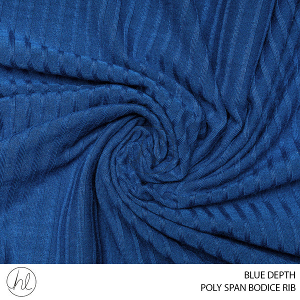 POLY SPAN BODICE RIB (PER M) (BLUE DEPTH) (150CM WIDE)