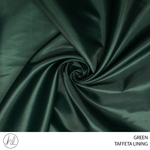 TAFFETA LINING (55) (PER M)	(GREEN) (150CM WIDE)