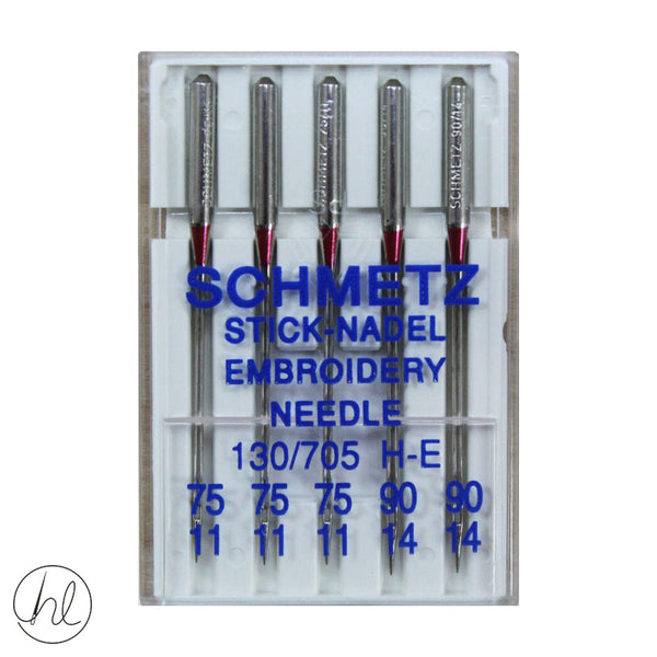 SCHMETZ EMBROIDERY NEEDLES (130/705H) (SIZE - ASSORTED)