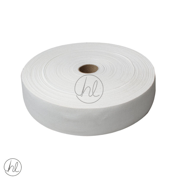 KNITTED ELASTIC P/ROLL WHITE (50MM)
