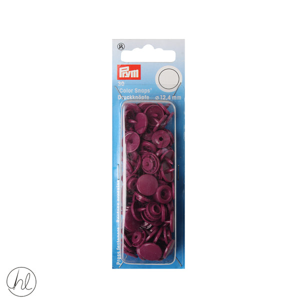 PRYM 30 COLOUR SNAP WINE-RED (12.4MM)