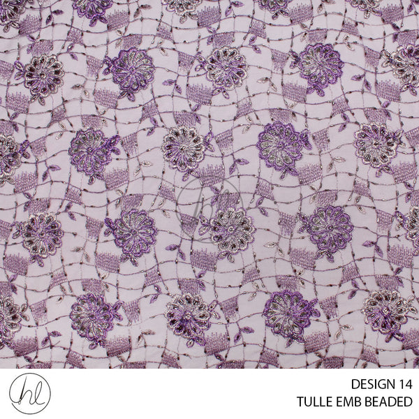 TULLE EMB BEADED (477) (PER M) (DESIGN 14) (PURPLE) (COLLECTION 06)