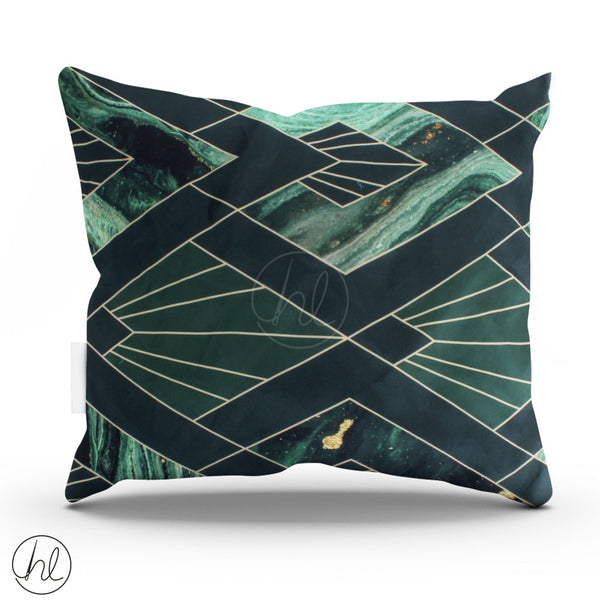 PRINTED SCATTER CUSHION (SCATTER CUSHION COVER - 45X45) (INNER - 50X50) (GREEN)