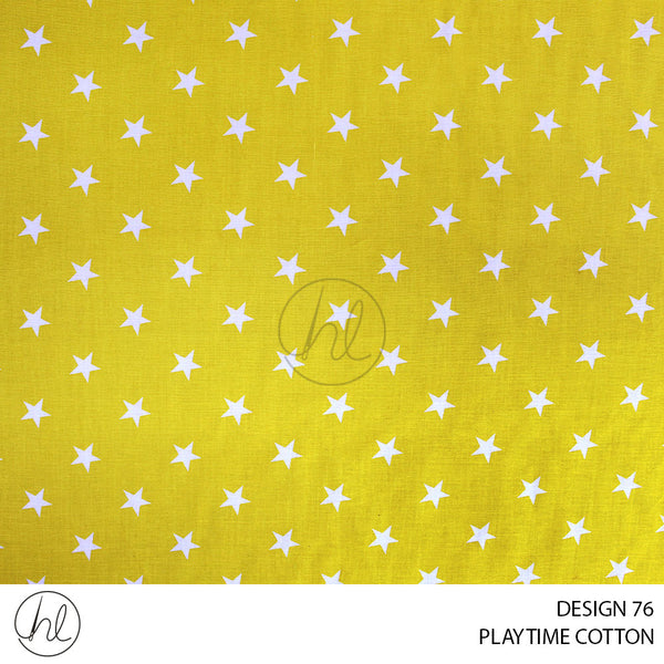 PLAYTIME COTTON STARS (DESIGN 76) (150CM) (PER M) YELLOW