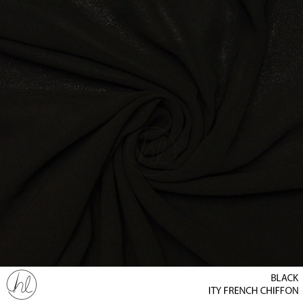 ITY FRENCH CHIFFON (BLACK) (150CM) (PER M)