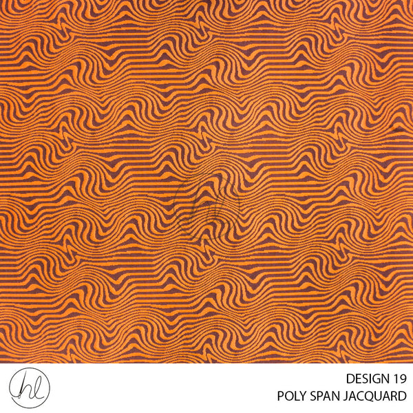 POLY SPAN JACQUARD ABSTRACT ZEBRA (DESIGN 19) BURNT ORANGE (150CM) PER M