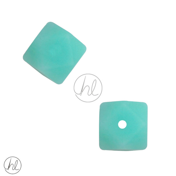 SILICONE BEAD (GLOW IN THE DARK) (TURQUOISE) (2 PER PACK)