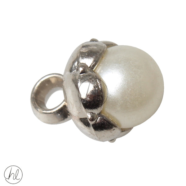 BUTTONS PEARL MEDIUM SILVER WHITE (669) (15MM)