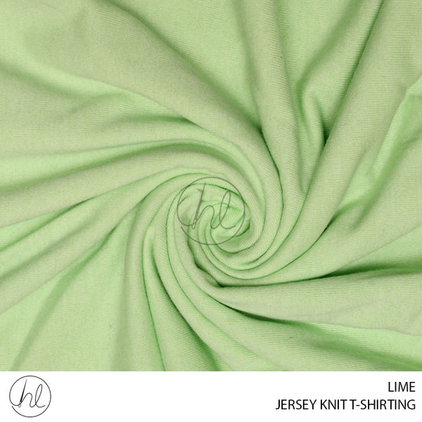 JERSEY KNIT T-SHIRTING (PER M) (400)	(LIME) (150CM WIDE)