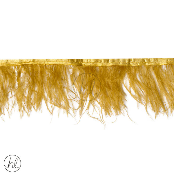 OSTRICH FEATHERS TRIMMING (MUSTARD) PER M