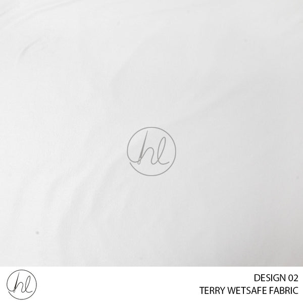 TERRY WETSAFE FABRIC (DESIGN 02) WHITE (210CM) PER M
