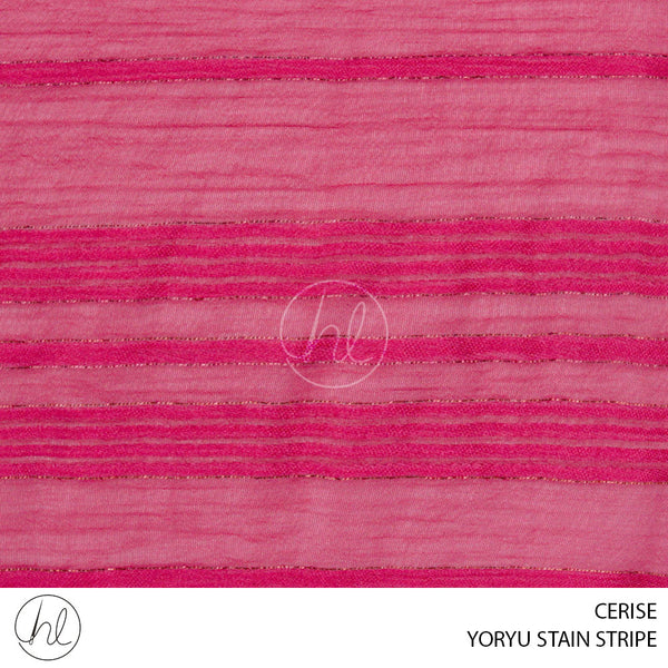 YORYU STAIN STRIPE (PER M) (51)(CERISE) (150CM WIDE)