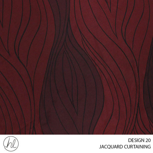 JACQUARD CURTAINING (DESIGN 20) (140CM) (PER M) RED