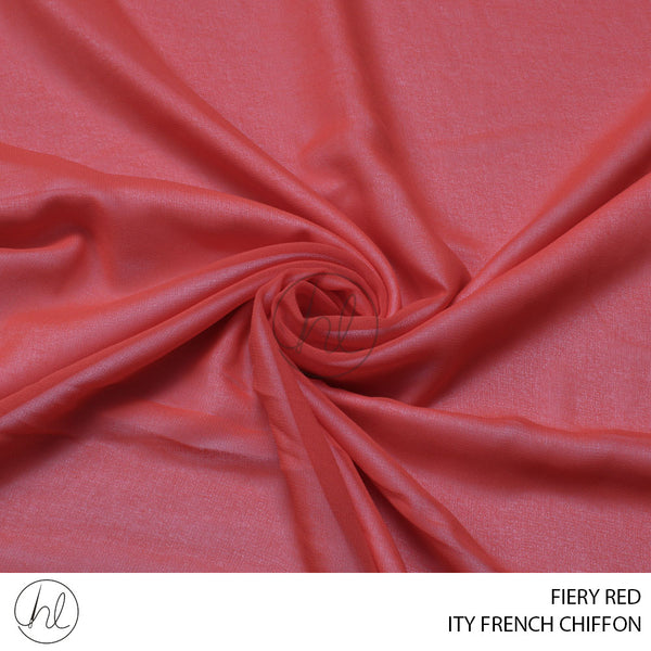 ITY FRENCH CHIFFON (PER M) (51) (FIERY RED) (150CM WIDE)