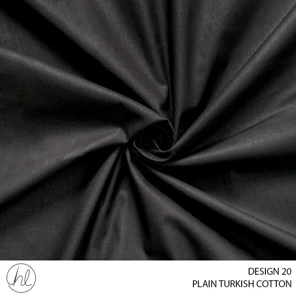 PLAIN TURKISH COTTON (DESIGN 20) BLACK (235CM) PER M