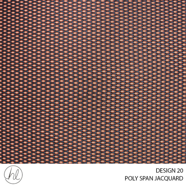 POLY SPAN JACQUARD (DESIGN 20) ORANGE 51 (150CM) PER M