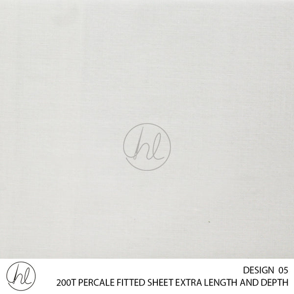 200T PERCALE FITTED SHEET EXTRA LENGTH AND DEPTH (DESIGN 05)