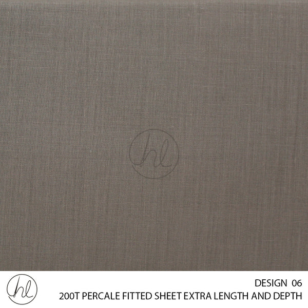 200T PERCALE FITTED SHEET EXTRA LENGTH AND DEPTH (DESIGN 06)
