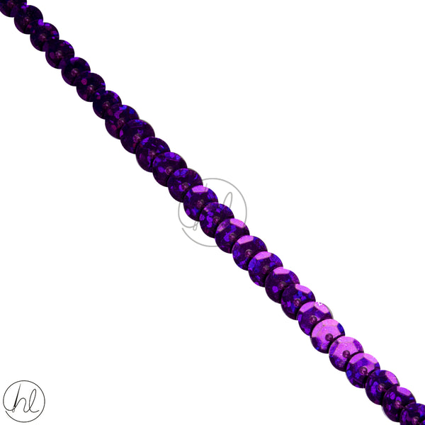 SEQUINS TEXTURED DARK  GLITTER PURPLE SEQ-1 (6MM WIDE) P/METER