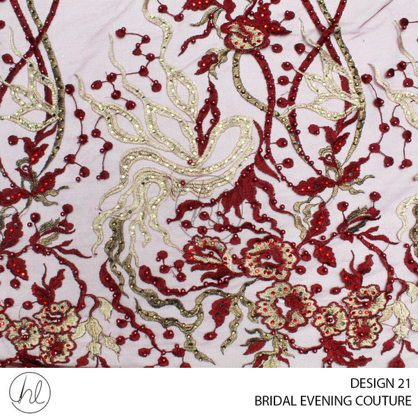 BRIDAL EVENING COUTURE (PER M) (DESIGN 21) (MAROON)  (COLLECTION 03)