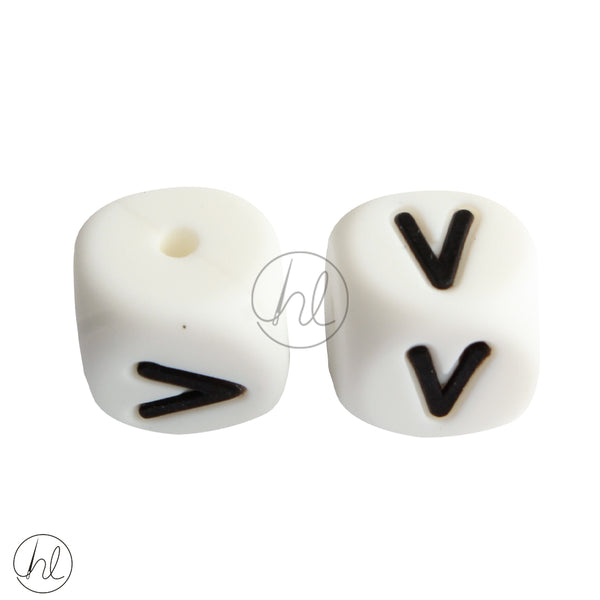 SILICONE BEAD LETTERS 2 PER PACK V  882