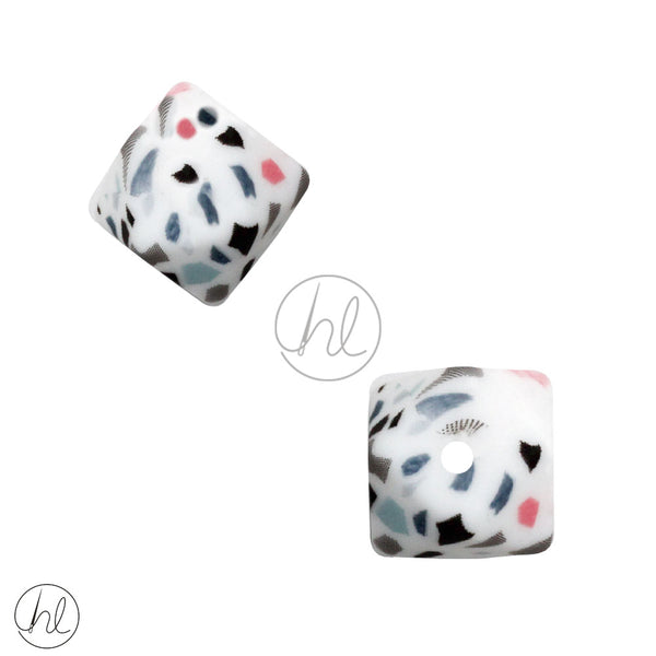 SILICONE BEAD (MARBLE WHITE) (2 PER PACK)