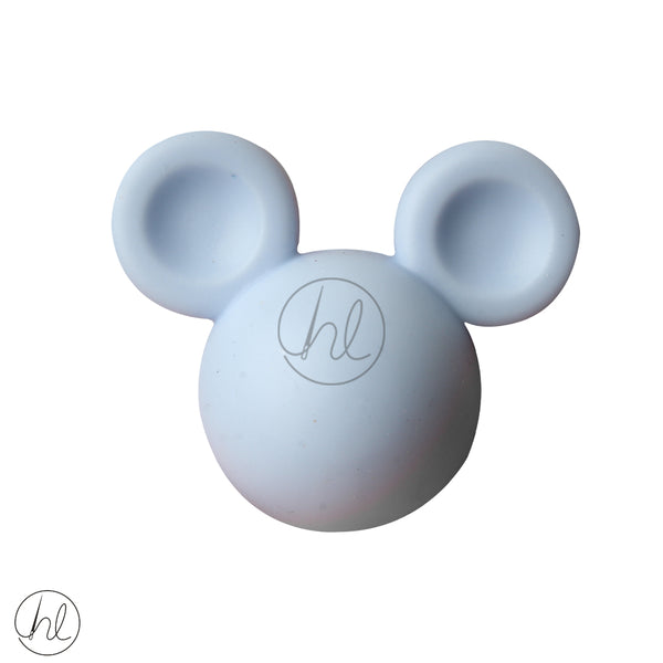 SILICONE BEADS MICKEY MOUSE POWDER BLUE
