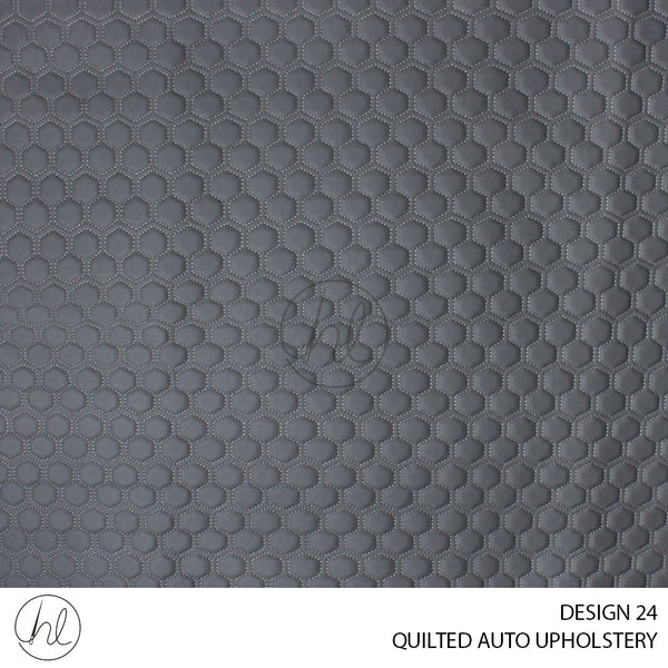 QUILTED AUTO UPHOLSTERY (DESIGN 24) GREY (140CM) PER M