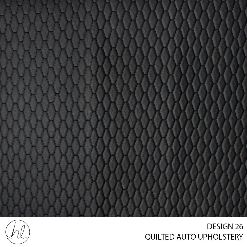 QUILTED AUTO UPHOLSTERY (DESIGN 26) BLACK (140CM) PER M Habby And Lace