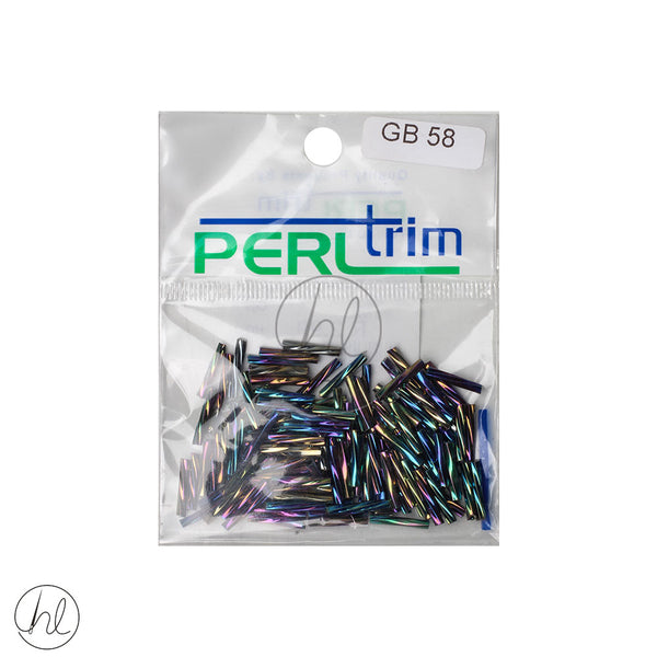 GLASS BEADS TWISTED TUBE (MULTICHROMATIC) (GB58)