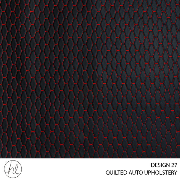 QUILTED AUTO UPHOLSTERY (DESIGN 27) RED (140CM) PER M