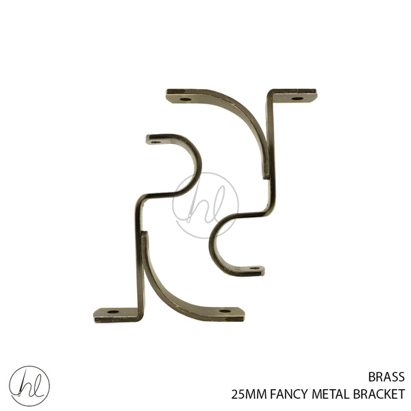PAPINI 25MM FANCY METAL BRACKET (2 P/PACK)(PAB129T) BRASS